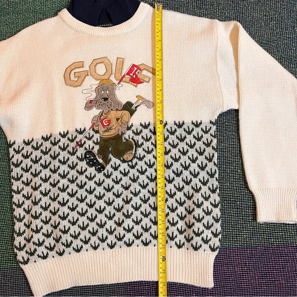 Vintage Pagliano Golf Dog Collared Sweater - Wool Blend - Size Medium
